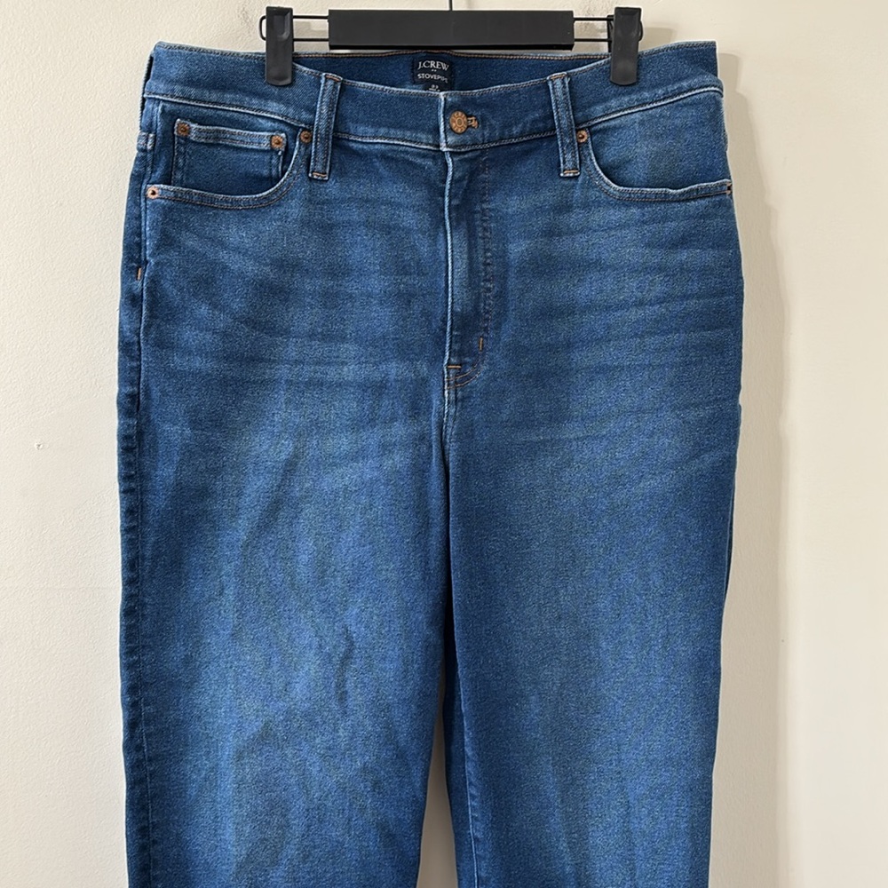 J.Crew High-rise Stovepipe Jean in Signature Stretch+ Medium Wash Size 33 - Picture 3 of 11